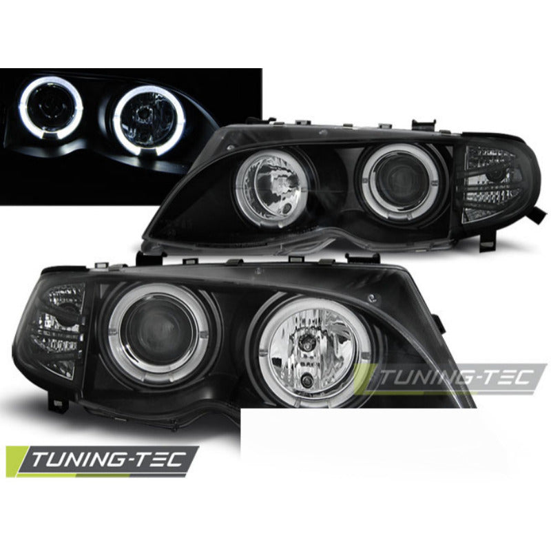 Fari Angel Eyes Nero per BMW E46 (09.01-03.05) - Fanali Anteriori