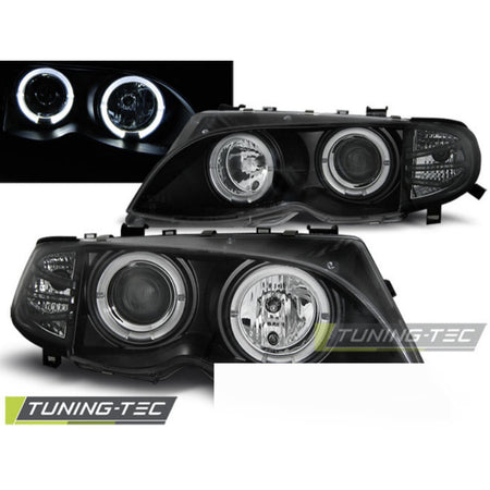 Fari Angel Eyes Nero per BMW E46 (09.01-03.05) - Fanali Anteriori