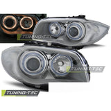 Fari Angel Eyes Cromato per BMW 1 E87 (2004-2011) - Fanali Anteriori