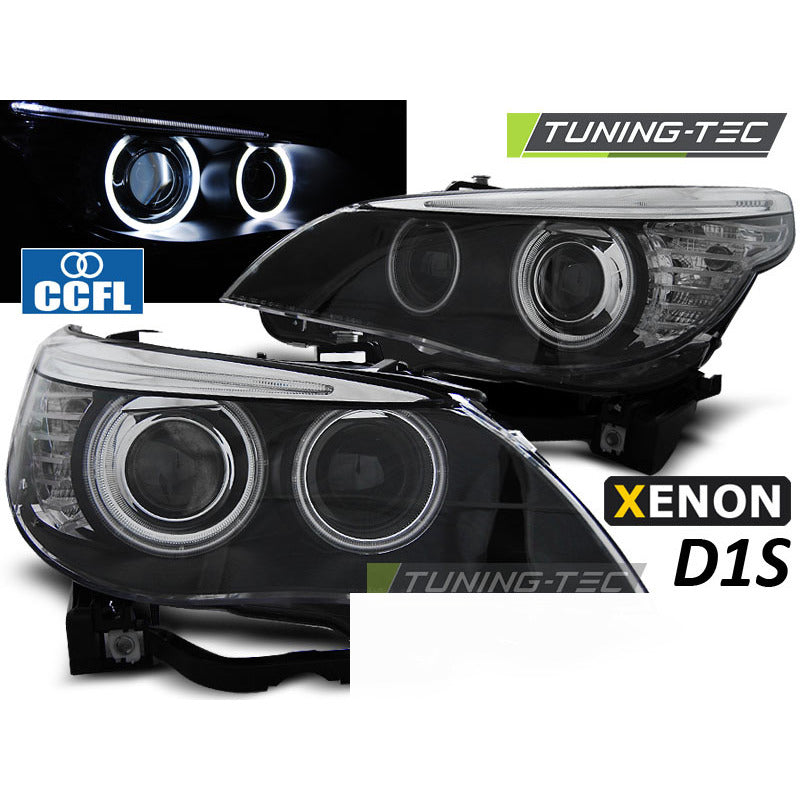 Xenon Fari D1S Angel Eyes CCFL Nero per BMW E60/E61 (05-07)