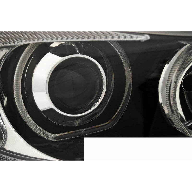 Fari Angel Eyes LED Nero per BMW E90/E91 (03-11) Fanali Anteriori Neri