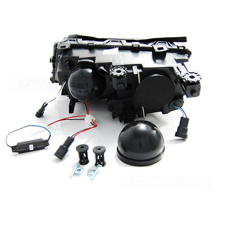 Fari Angel Eyes LED Nero per BMW E46 (2001-2005) Fanali Anteriori