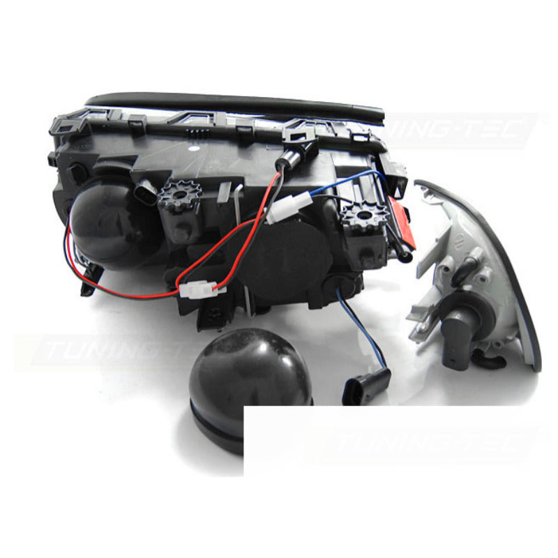 Fari Anteriori Angel Eyes LED Neri per BMW E46 Coupé Cabrio (99-03)