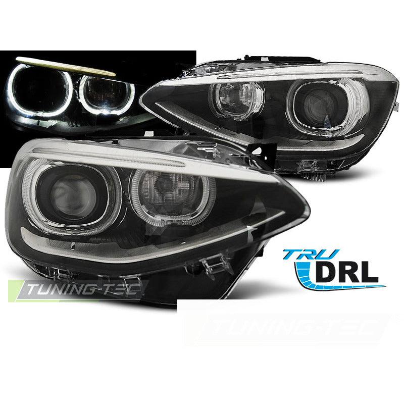 Fari True DRL Nero per BMW Serie 1 F20 (anni 2011-2014) Luci Diurne