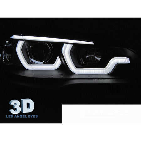 Fari Anteriori Luci Diurne LED Neri per BMW X5 E70 (2007-2013)