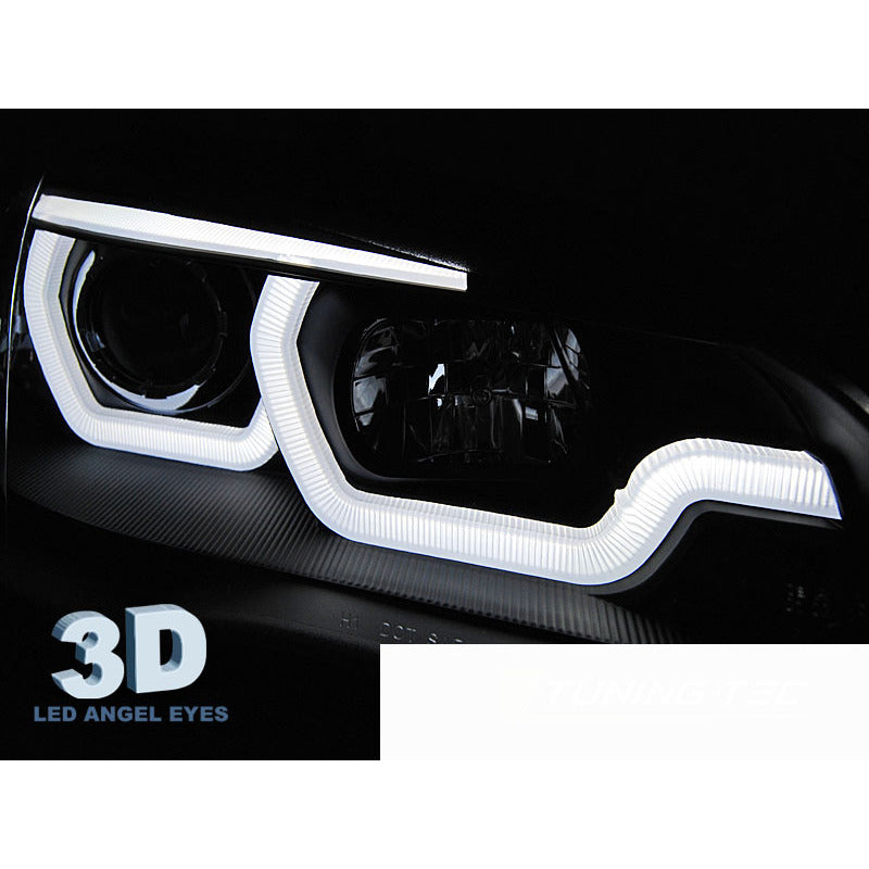 Fari Anteriori Luci Diurne LED Neri per BMW X5 E70 (2007-2013)
