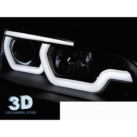 Fari Anteriori Luci Diurne LED Neri per BMW X5 E70 (2007-2013)