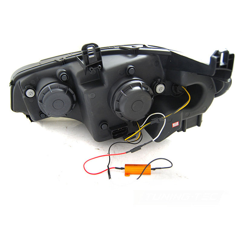 Fari Anteriori Luci Diurne LED Neri per BMW X5 E70 (2007-2013)
