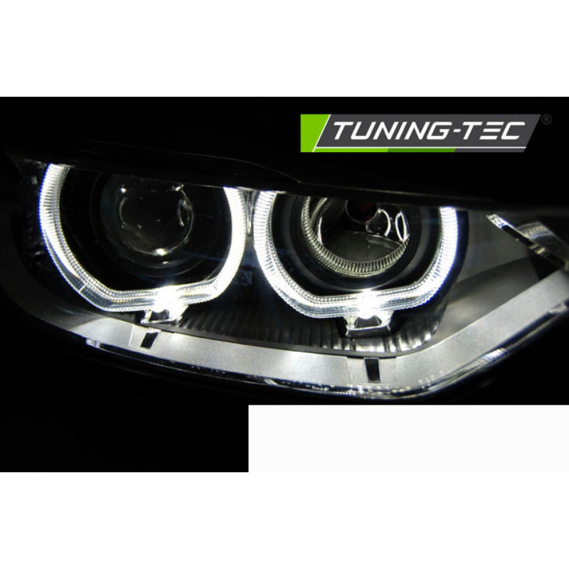 Fari Angel Eyes LED Nero per BMW F30/F31 (2010-2015) Anteriore