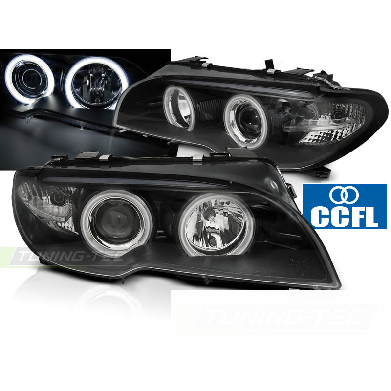 Fari Angel Eyes CCFL Nero per BMW E46 Coupé Cabrio (04-06)