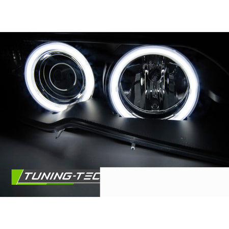 Fari Angel Eyes CCFL Nero per BMW E46 Coupé Cabrio (04-06)