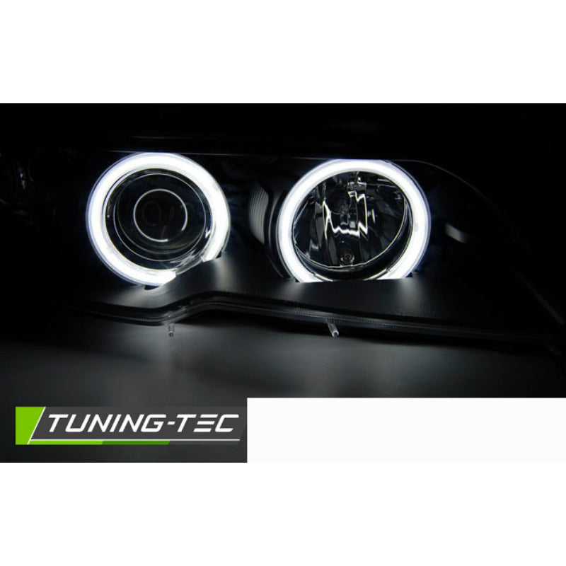 Xenon Fari Angel Eyes CCFL Nero per BMW E46 Coupé Cabrio (04-06)