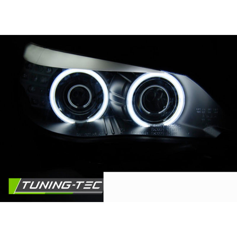 Fari Angel Eyes CCFL Neri LED Indicatori per BMW E60/E61 (2003-2007)