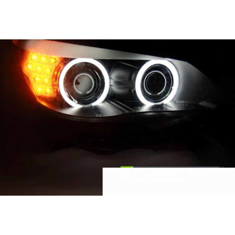 Fari Angel Eyes CCFL Neri LED Indicatori per BMW E60/E61 (2003-2007)