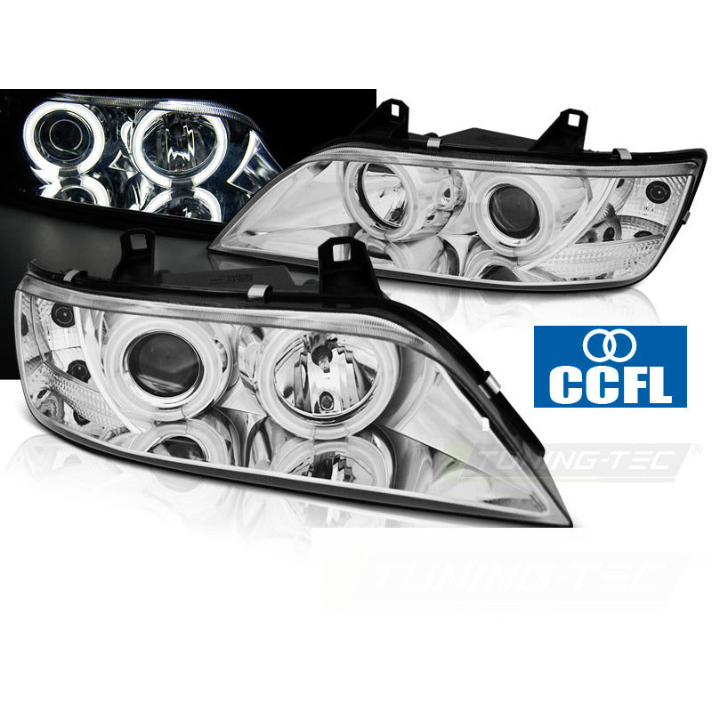 Fari Anteriori Angel Eyes CCFL Cromati per BMW Z3 (1996-2002)