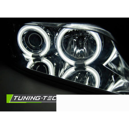 Fari Anteriori Angel Eyes CCFL Cromati per BMW Z3 (1996-2002)