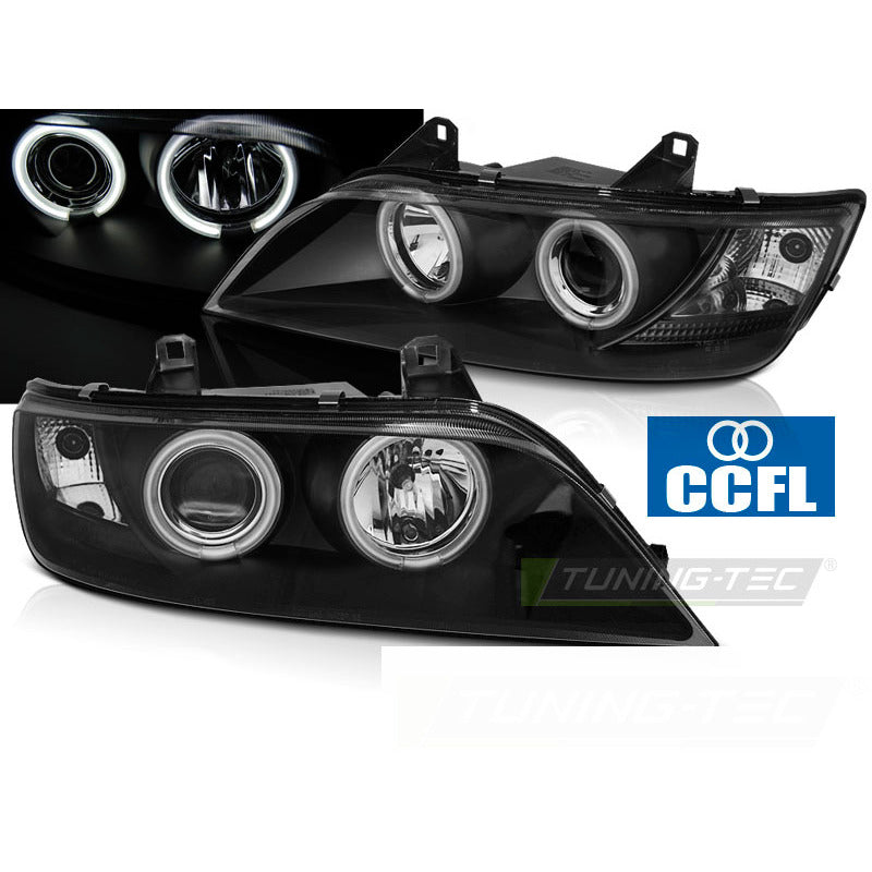 Fari Angel Eyes CCFL Nero per BMW Z3 (01.96-02) Fanali Anteriori Neri
