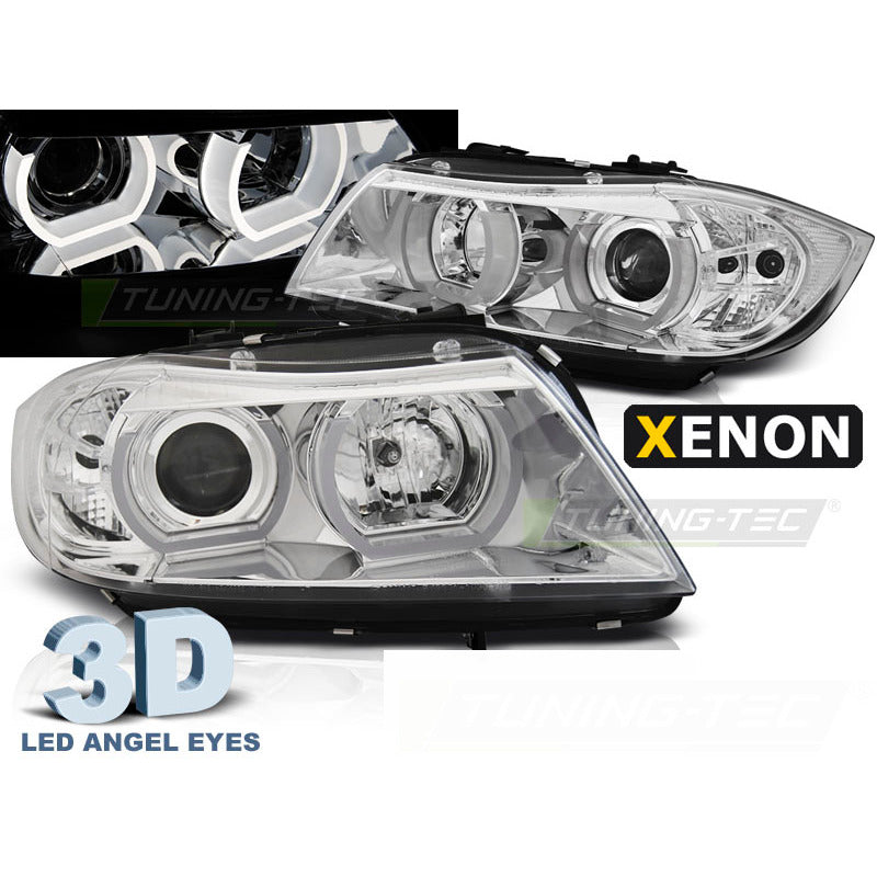 Xenon Fari U-Led 3D Cromato per BMW E90/E91 (03.05-08.08)