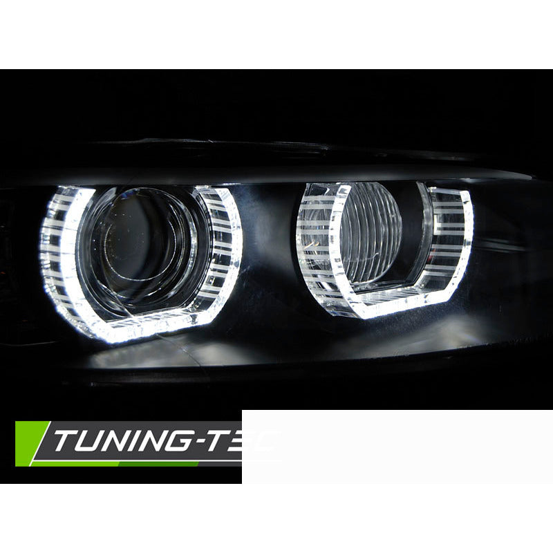 Xenon Fari Angel Eyes LED Nero per BMW E92/E93 (2006-2010)