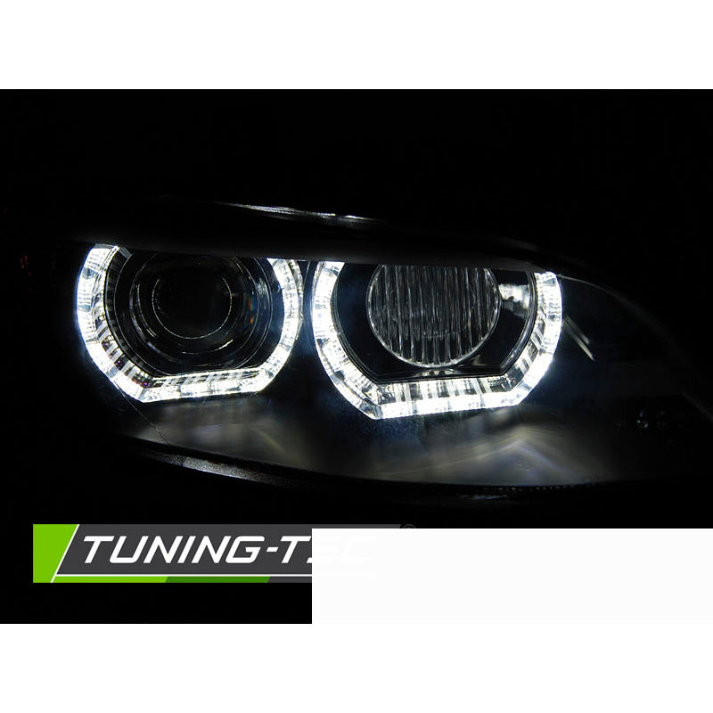 Xenon Fari Angel Eyes LED Nero per BMW E92/E93 (2006-2010)