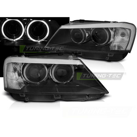 Fari Angel Eyes LED Nero per BMW X3 F25 (10/2007-07/2014)