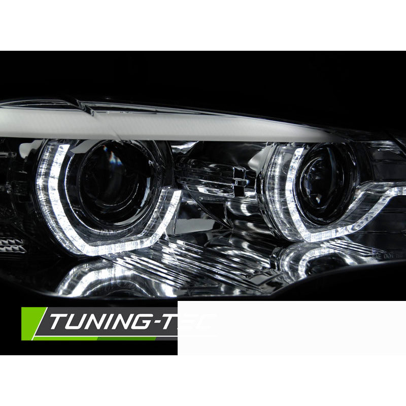 Xenon Fari Angel Eyes LED DRL Cromato Afs per BMW X5 E70 (2007-2010)