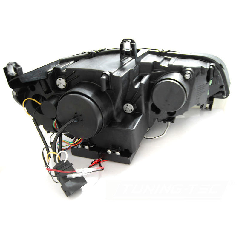 Xenon Fari Angel Eyes LED DRL Nero Afs per BMW X5 E70 (2007-2010)
