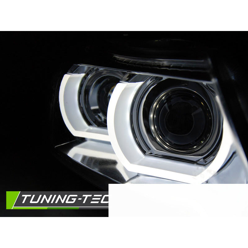 Xenon Fari Angel Eyes LED DRL Cromato per BMW E90/E91 (09-11)