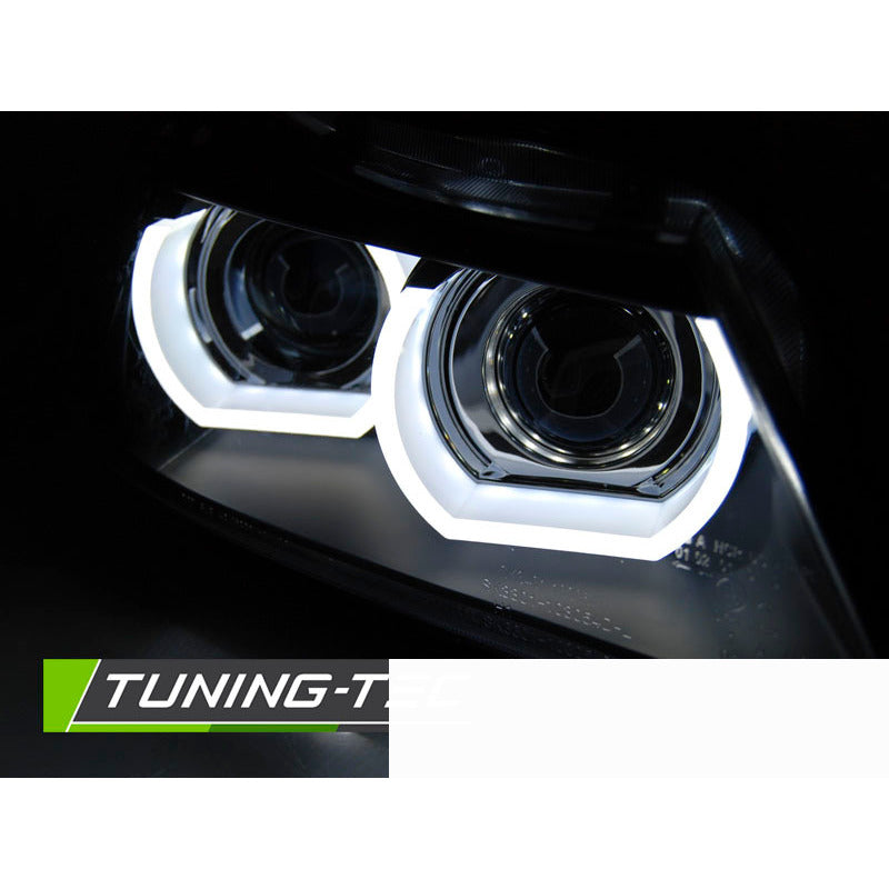 Xenon Fari Angel Eyes LED DRL Nero per BMW E90/E91 (09-11)