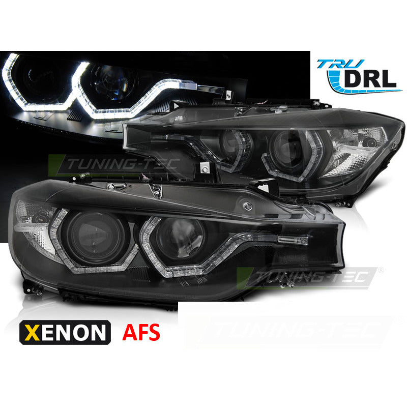 Xenon Fari Angel Eyes LED DRL Nero Afs per BMW F30/F31 (10.11 - 05.15)