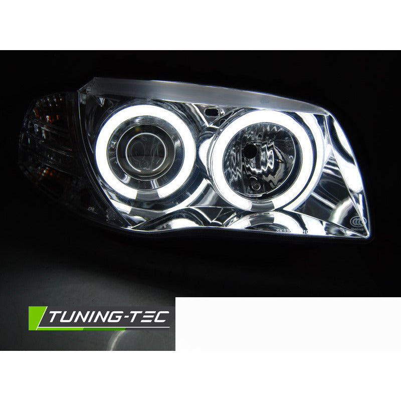 Fari Angel Eyes CCFL Cromato per BMW 1 E87 (2004-2011) - Fanali Anteriori