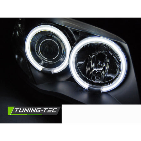 Fari Angel Eyes CCFL Nero per BMW 1 E87 (2004-2011) Fanali Anteriori