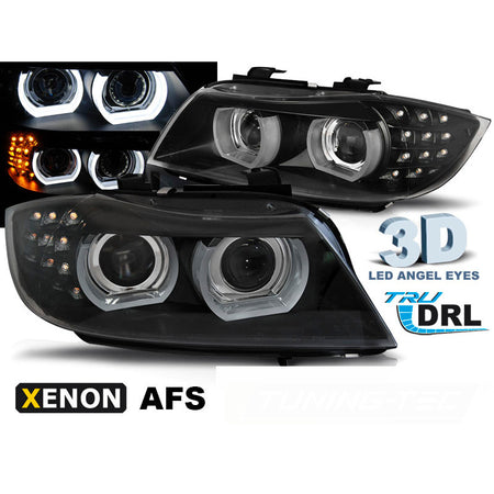 Xenon Fari LED DRL Nero Afs per BMW E90/E91 (09-11) Luci Diurne