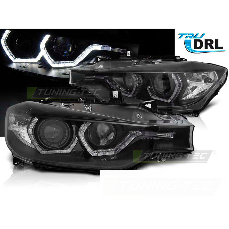 Fari Angel Eyes LED DRL Nero per BMW F30/F31 LCI (2015-2018)