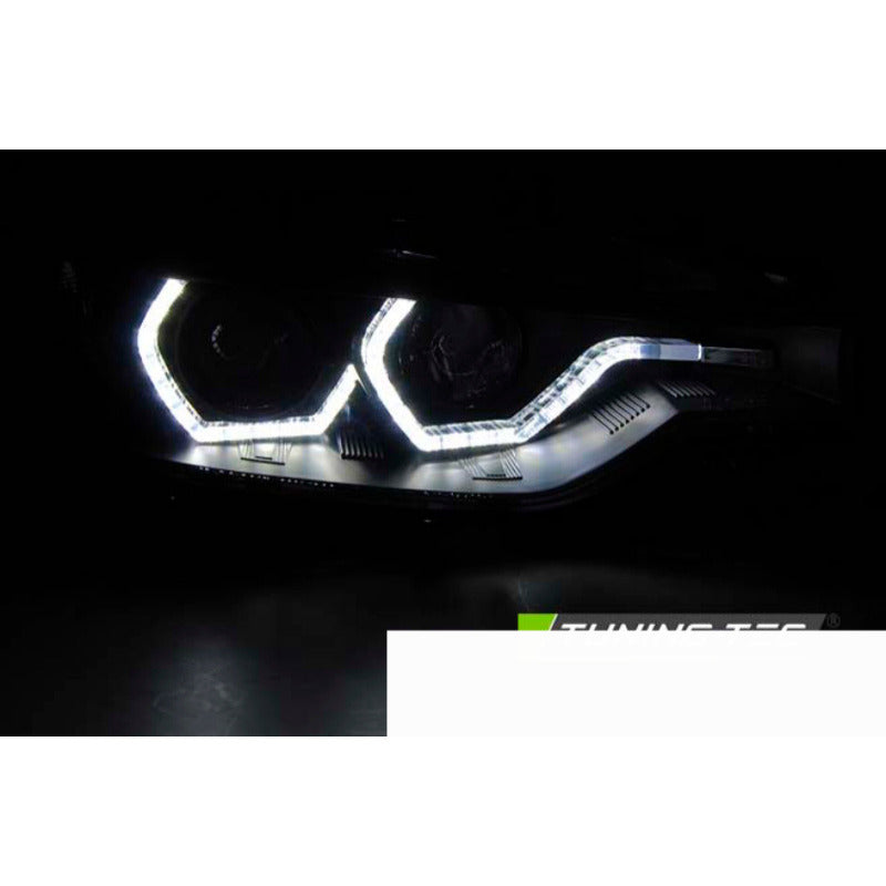 Fari Angel Eyes LED DRL Nero per BMW F30/F31 LCI (2015-2018)