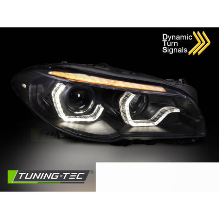 Xenon Fari Afs Angel Eyes LED DRL Nero Sequenziali per BMW F10/F11 (2010-2013)