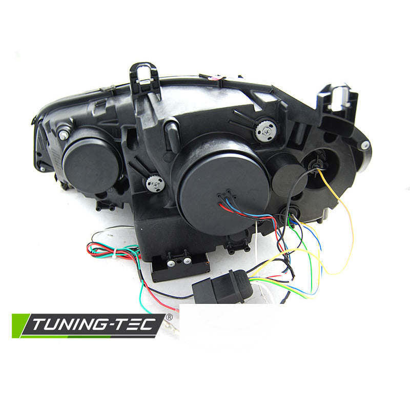 Fari Anteriori LED Angel Eyes DRL Neri per BMW X5 E70 (2007-2013)