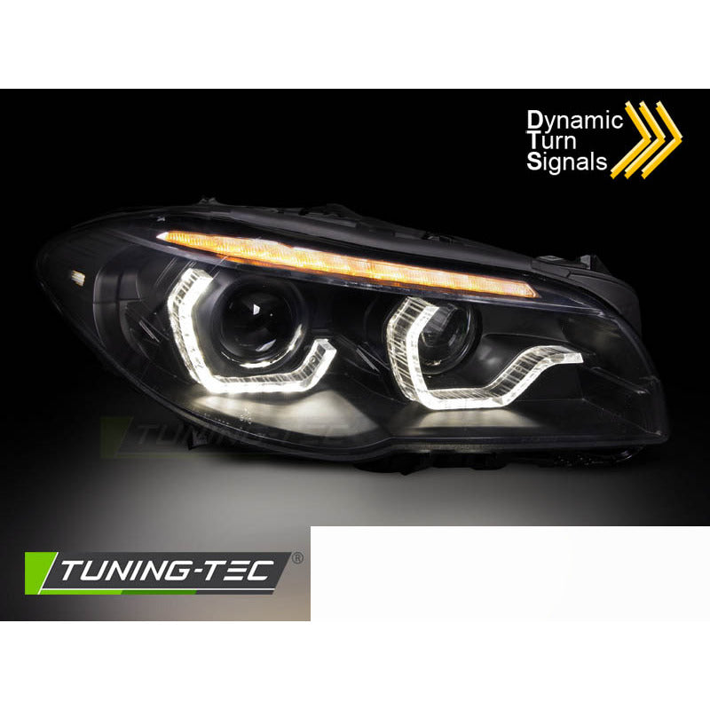 Xenon Fari Angel Eyes LED DRL Nero Sequenziali per BMW F10/F11 LCI 13-16