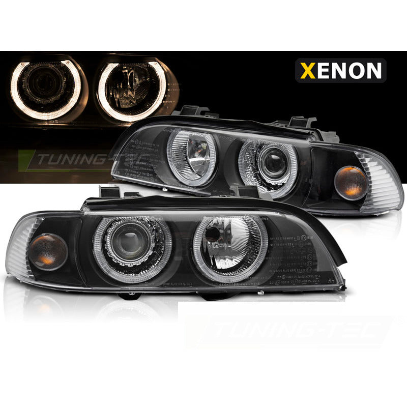 Xenon Fari Angel Eyes Nero per BMW E39 LCI (anni 00-03)