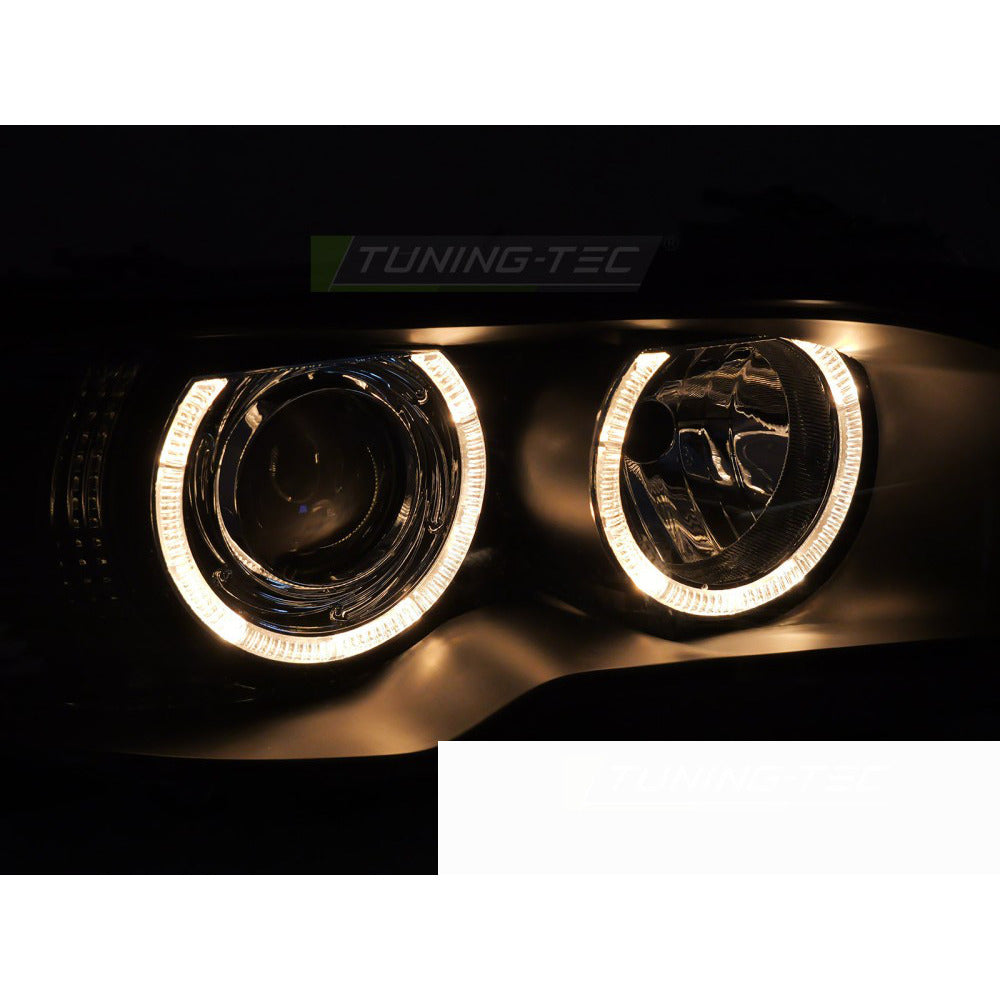 Xenon Fari Angel Eyes Nero per BMW E46 03-06 Coupé Cabrio
