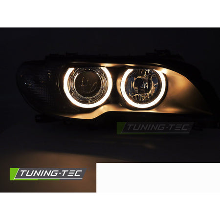 Xenon Fari Angel Eyes Nero per BMW E46 03-06 Coupé Cabrio