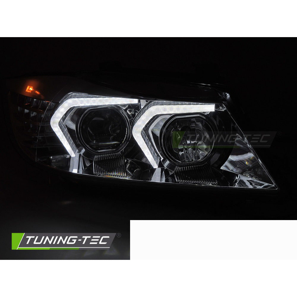 Fari LED Cromato per BMW E90/E91 (anni 2005-2008) - Fanali Anteriori
