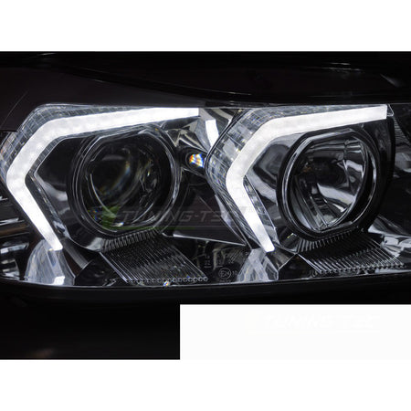 Fari LED Cromato per BMW E90/E91 (anni 2005-2008) - Fanali Anteriori