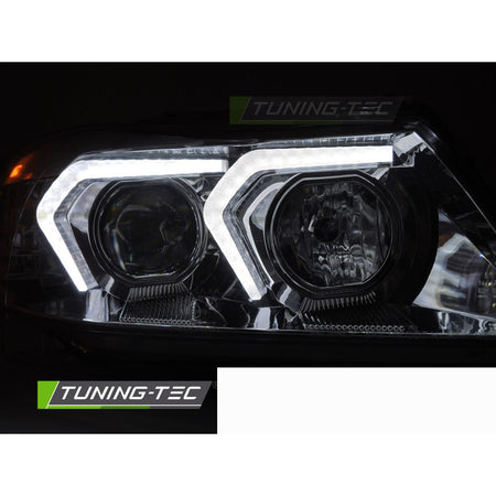 Fari LED Cromato per BMW E90/E91 (anni 2005-2008) - Fanali Anteriori