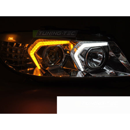 Fari LED Cromato per BMW E90/E91 (anni 2005-2008) - Fanali Anteriori