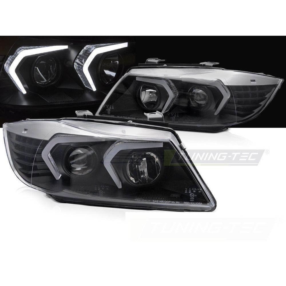 Fari LED Nero per BMW E90/E91 (2005-2008) - Fanali Anteriori