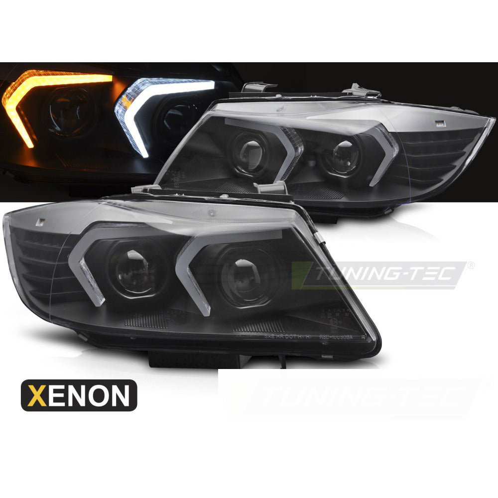 Xenon Fari LED Nero per BMW E90/E91 LCI (09-11) Fari allo Xeno