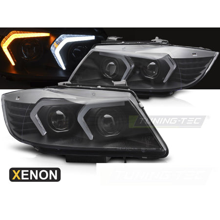 Xenon Fari LED Nero per BMW E90/E91 LCI (09-11) Fari allo Xeno