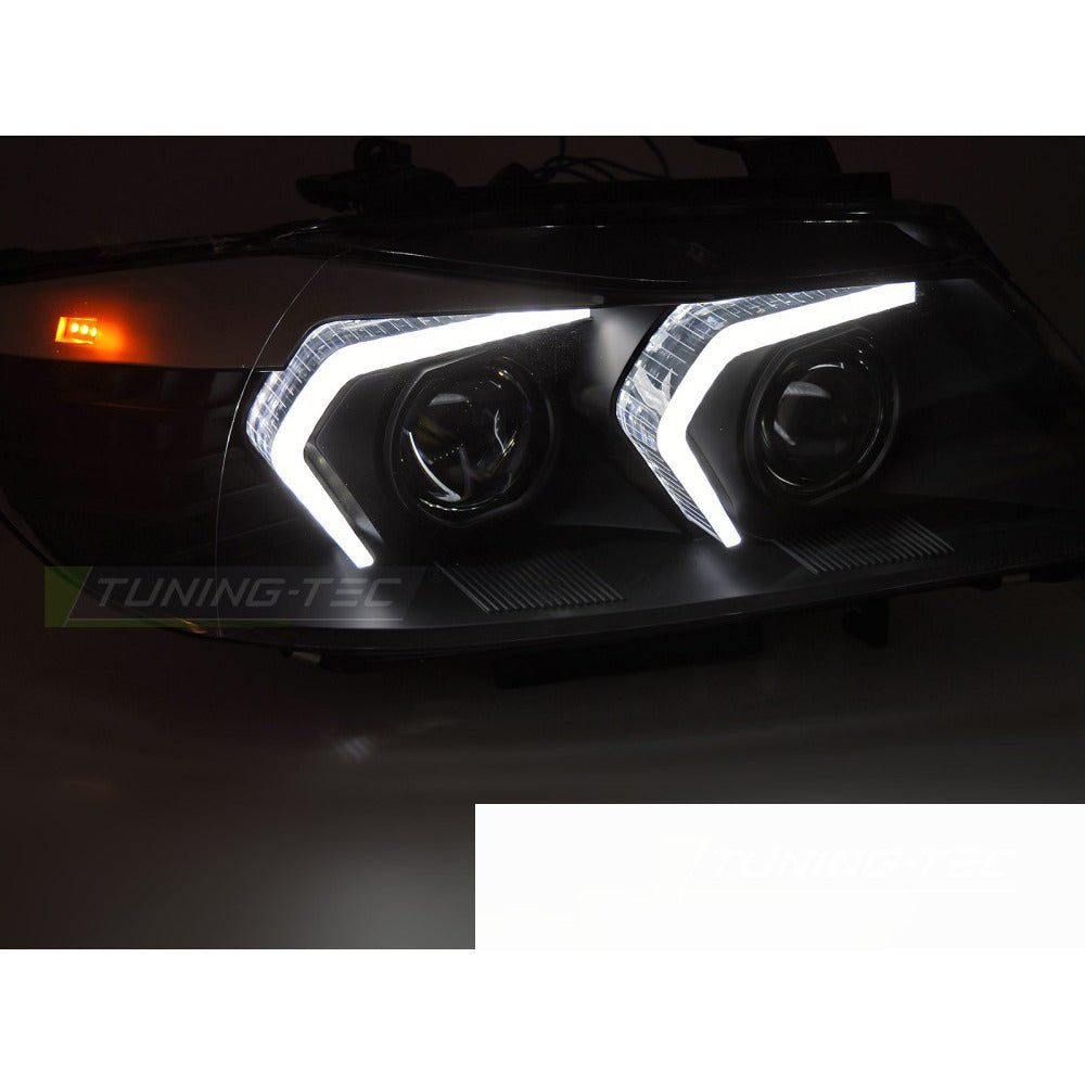 Xenon Fari LED Nero per BMW E90/E91 LCI (09-11) Fari allo Xeno