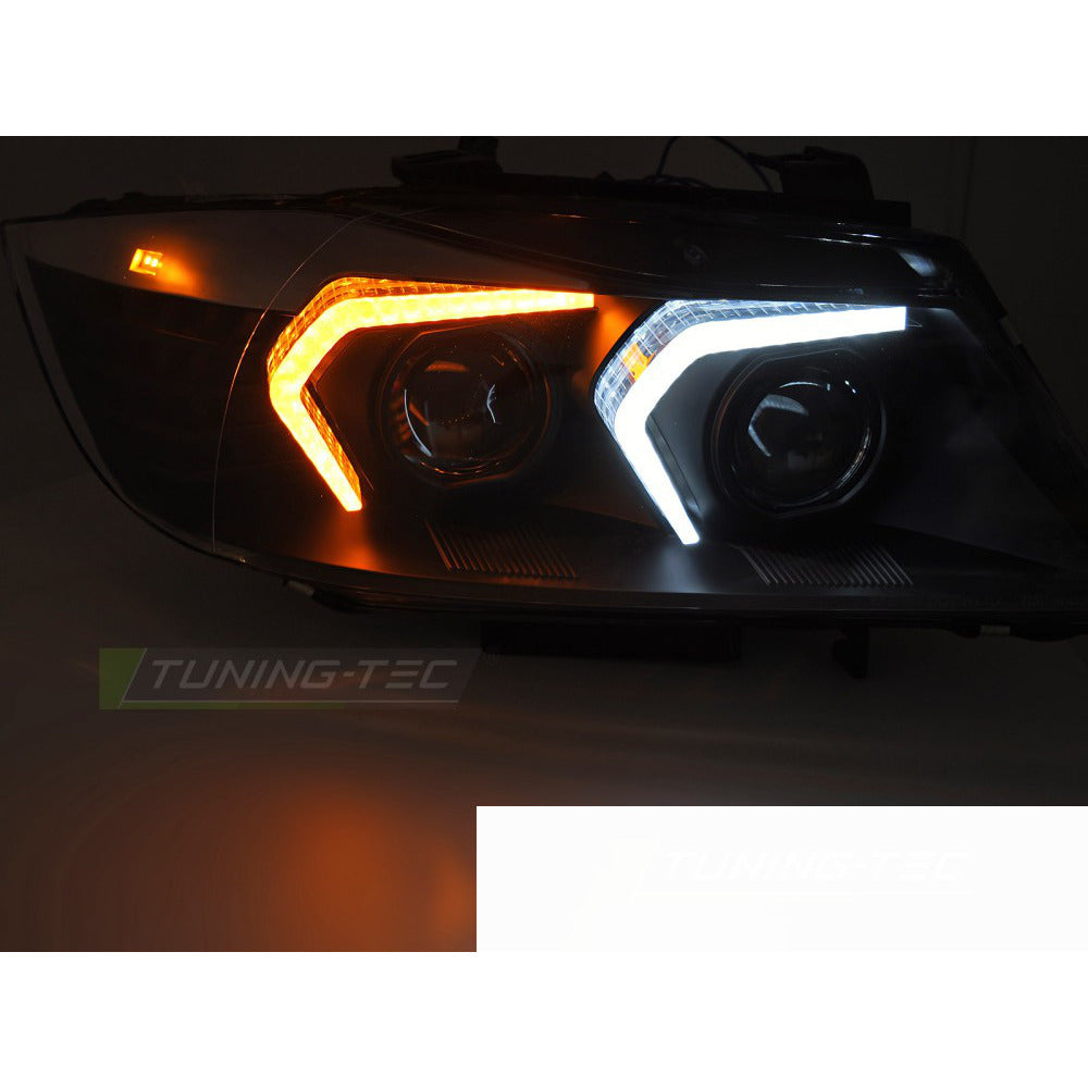 Xenon Fari LED Nero per BMW E90/E91 LCI (09-11) Fari allo Xeno